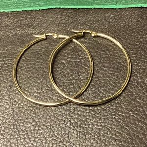 18K Gold Circle Hoop Earrings